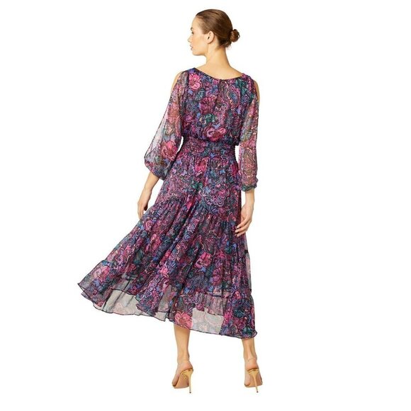 Misa Los Angeles Jessica Floral Print Dress Purple Womens Size XS - Picture 5 of 13